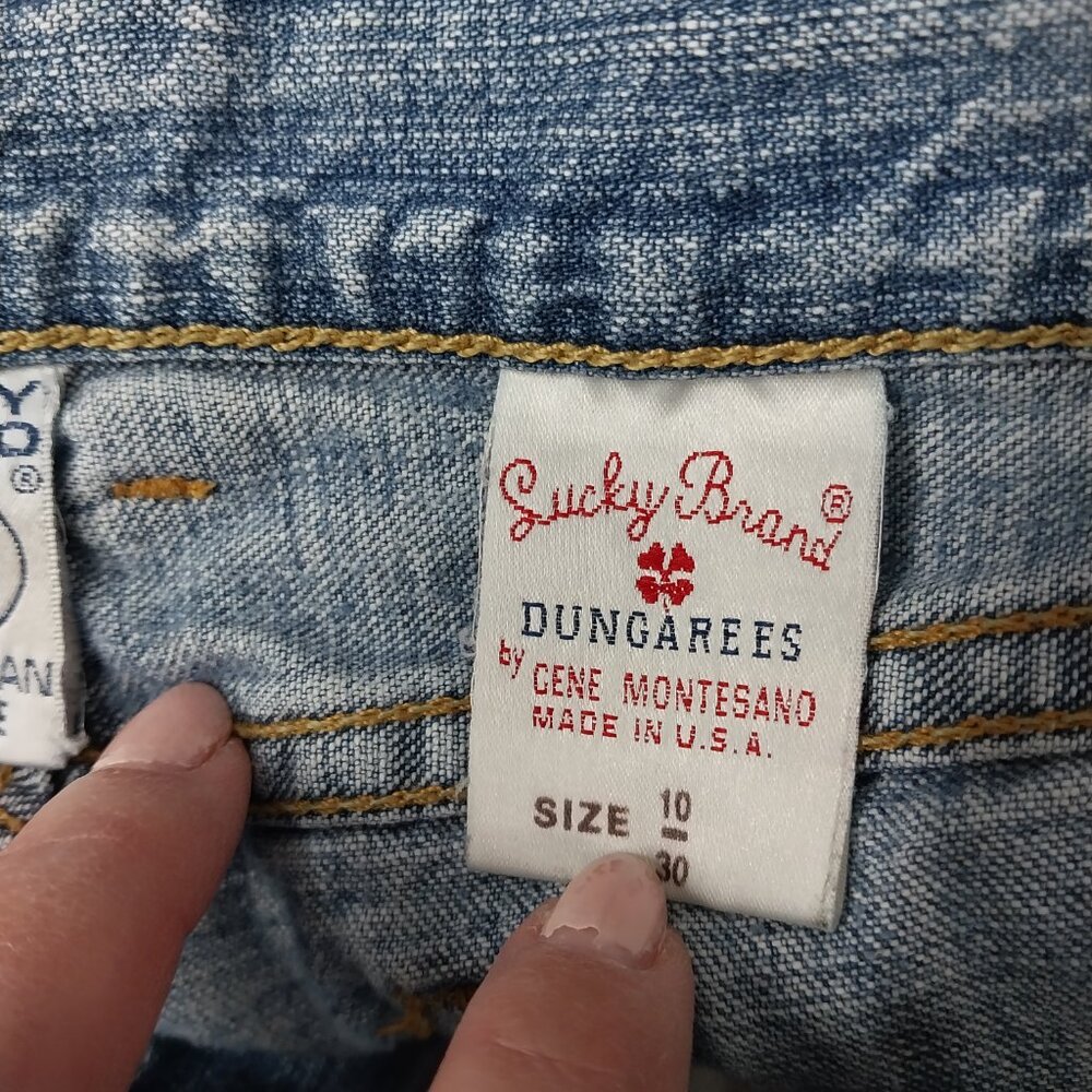 3445 Size 10 Lucky Brand Upcycled Bell-Bottoms In White. - Picture 6 of 8